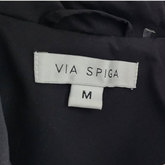 Via Spiga Black Belted Trench Coat in Medium - Picture 5 of 6